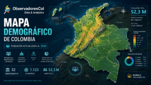 Mapa demografico de Colombia